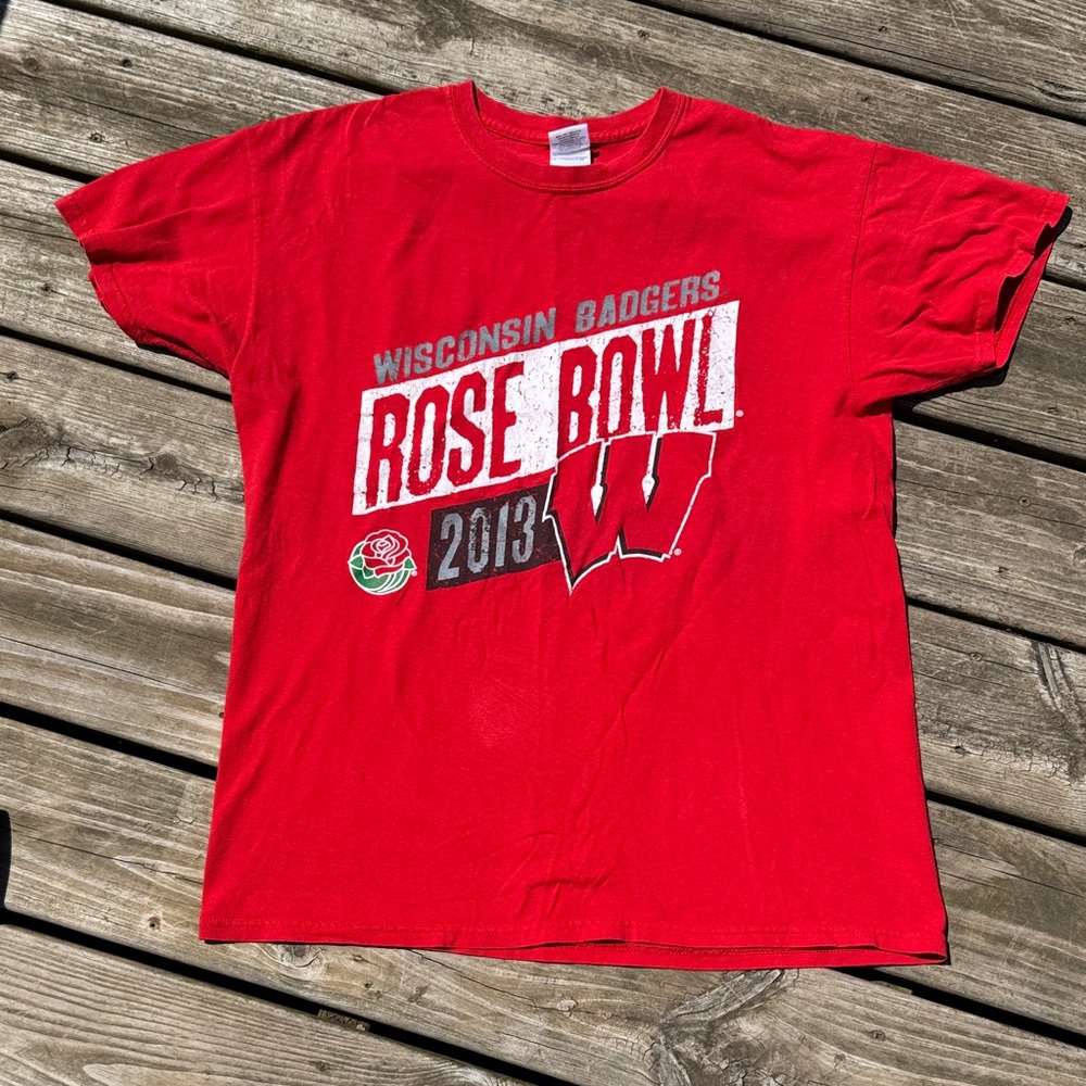 Red Wisconsin Badgers Rose Bowl 2013 Graphic Tee